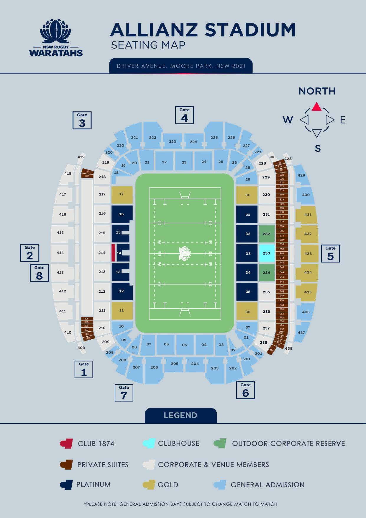 ALLIANZ STADIUM MAP